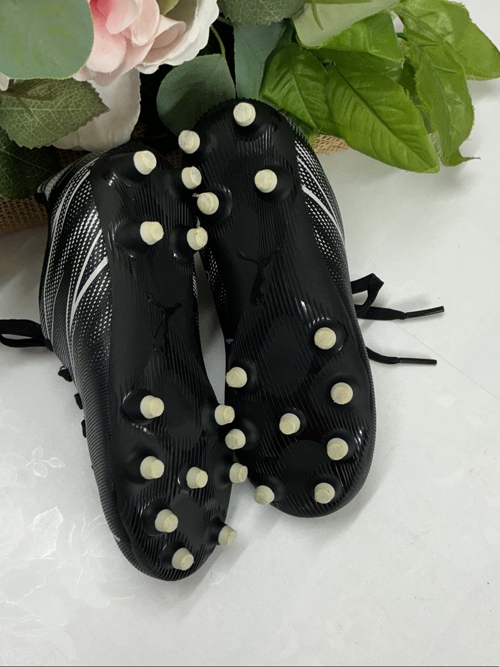 Puma Black & White Athletic Cleats - Picture 3 of 4